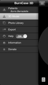 The menu page for the app describes its current functions.